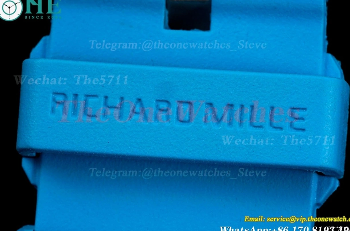 Blue Rubber Dial RMF Skeleton RM56-01 44mm on Strap Tourb 0513